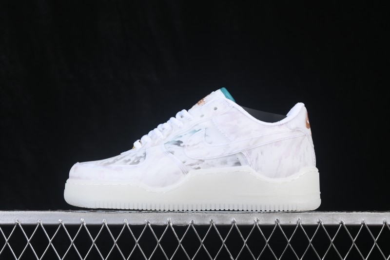 Nike Air Force 1 Low Beijing LeBron James Limited Edition Casual Sneakers with Jade Camouflage Print - IQ5373-100