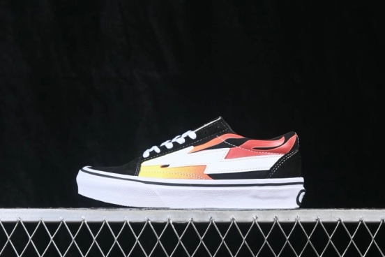 Revenge x Storm Old Skool Lightning Low-Top Casual Skate Shoes Black Flame - M.C3