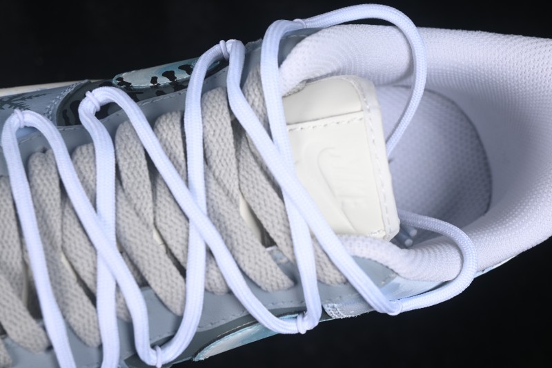 Nike Air Force 1 '07 Low Icefield Snowfall Hand-Painted Sneakers with Frosted Snowflake Design - DO7417-199
