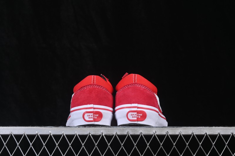 Revenge x Storm Old Skool Lightning Collaboration Low-Top Skate Shoes Red White