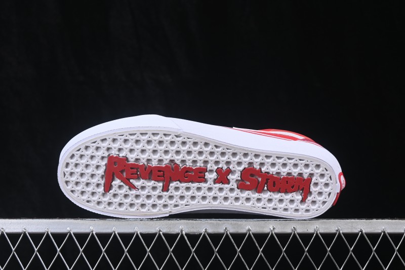Revenge x Storm Old Skool Lightning Low-Top Skate Shoes Red Flame