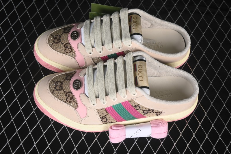 Gucci Screener Sneaker Pearlescent GG Pattern Flat Mule - 0YIA05380