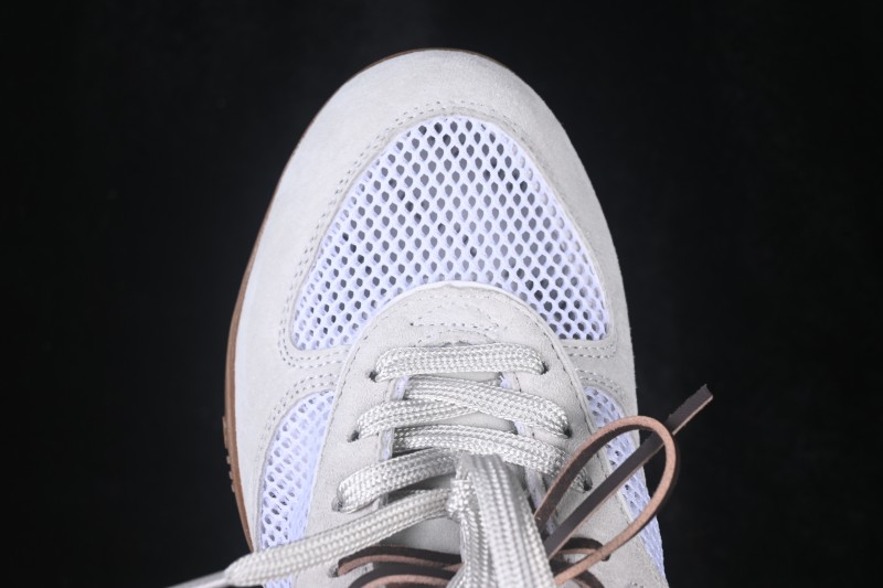 Miumiu Gymnasium 26s Spring Summer Runway Multi-Element Clash Round Toe Lace-Up Mesh German Trainer Shoes Leather
