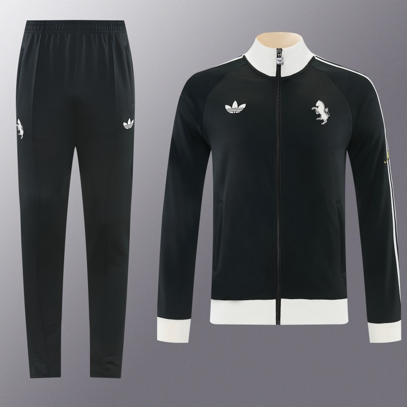26/27 Juventus  Black Full Zipper Jacket Tracksuit + Long Pants
