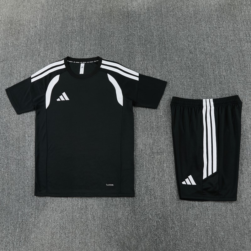 26/27 Adidas 14 Black Short Sleeve+Soccer Shorts