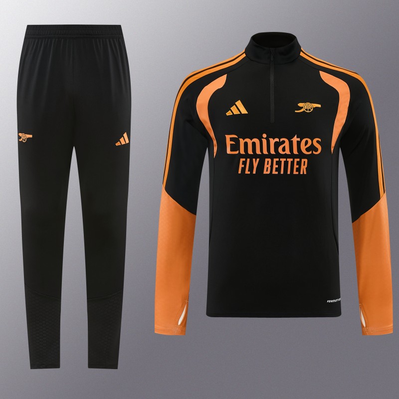 26/27 Arsenal Black Half Zipper Jacket Tracksuit + Long Pants
