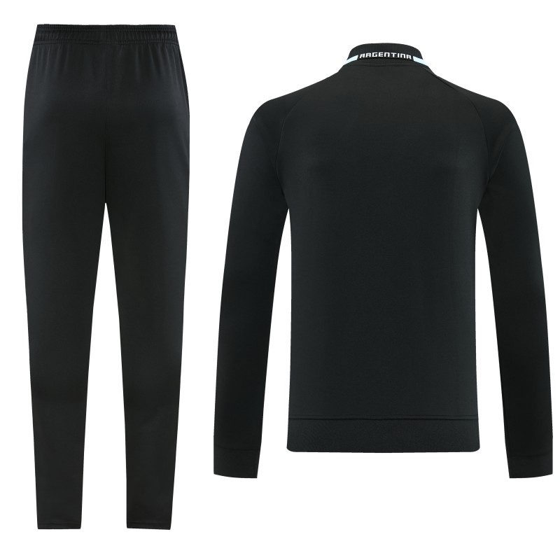 26/27 Argentina 06 Black Full Zipper Jacket + Long Pants