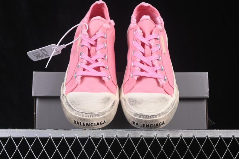 Balenciaga Paris Low Top Lace-Up Sneakers with Distressed Finish - W3RC35591
