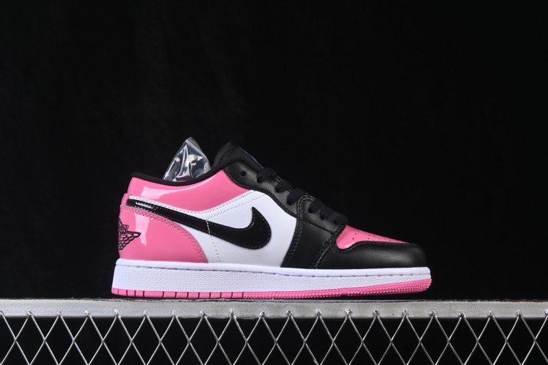 Air Jordan 1 Low Patent Leather Black Pink Low-Top Retro Cultural Basketball Shoes - IV2446-684