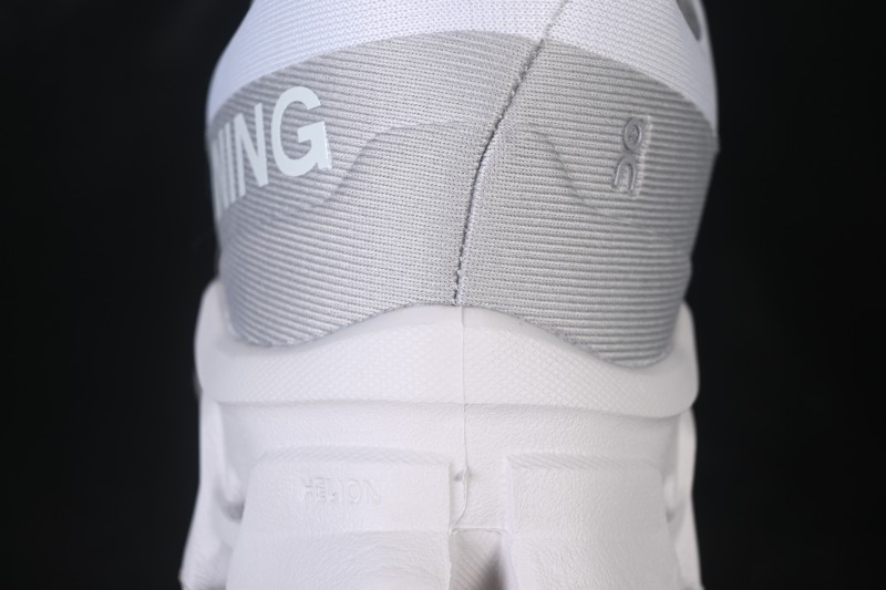 On Cloudmonster 3 Cushioned Running Shoes – White/Grey with Silver-Grey Logo