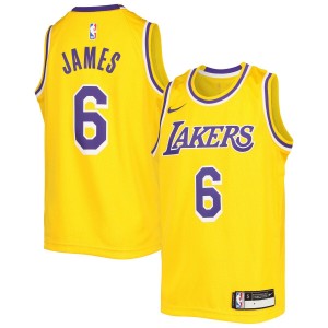 2021/22 JAMES#6 Los Angeles Lakers Nike Yellow NBA Jersey