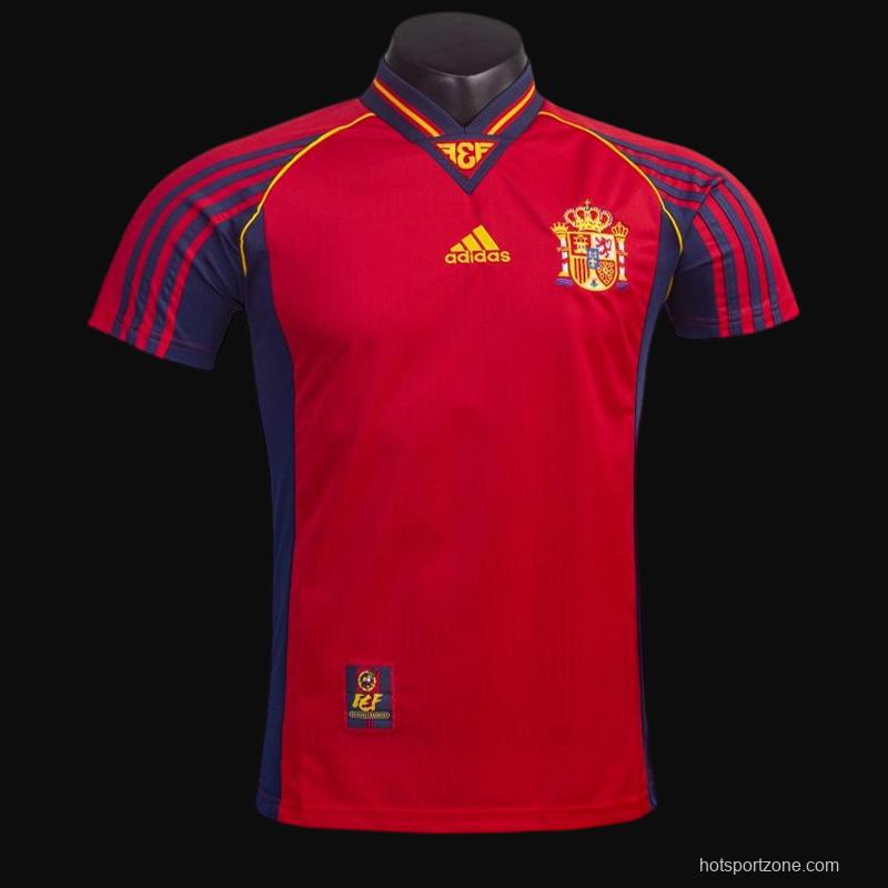 Retro 1998 Spain Home Soccer Jersey