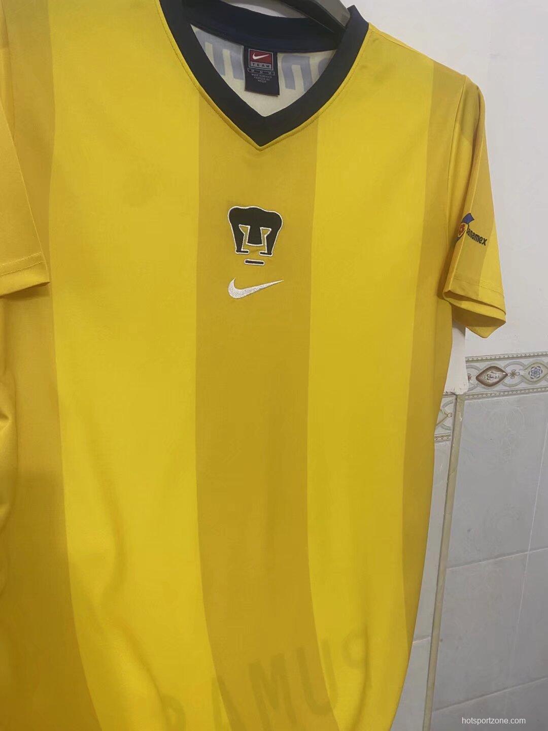 Retro 00/01 Pumas UNAM Away Yellow Jersey