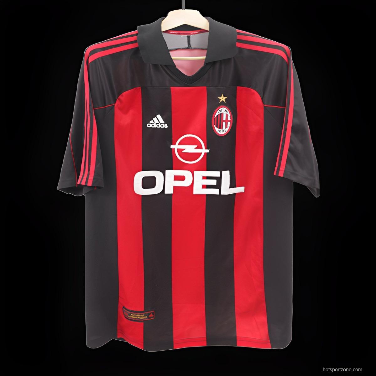 Retro 00/01 AC Milan Home Jersey