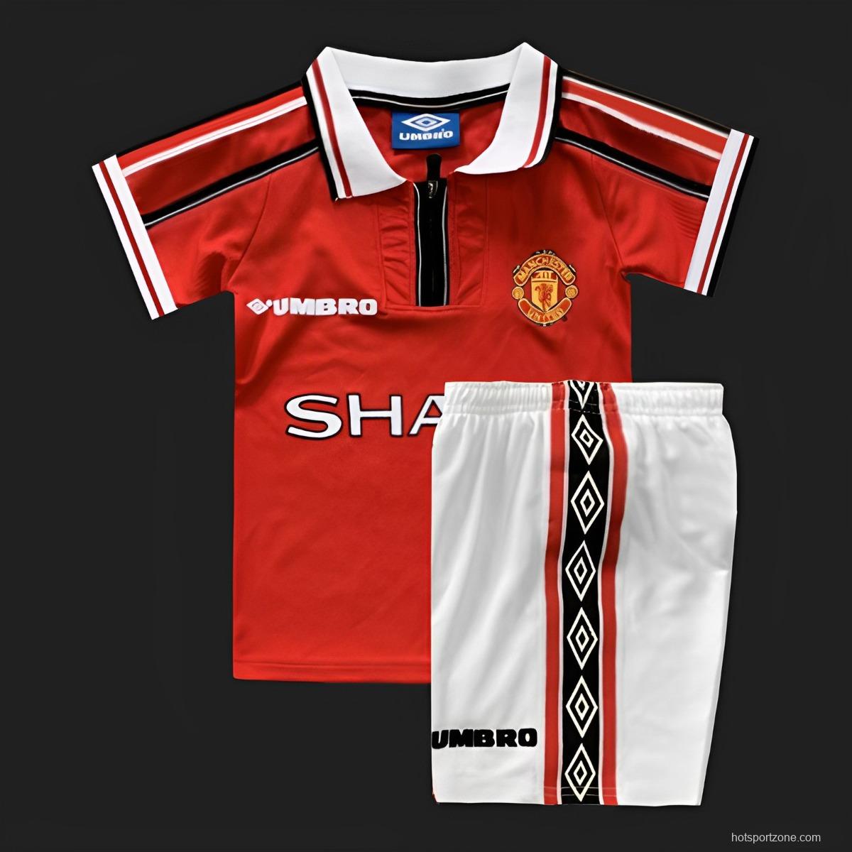 Retro Kids 98/99 Manchester United Home Jersey