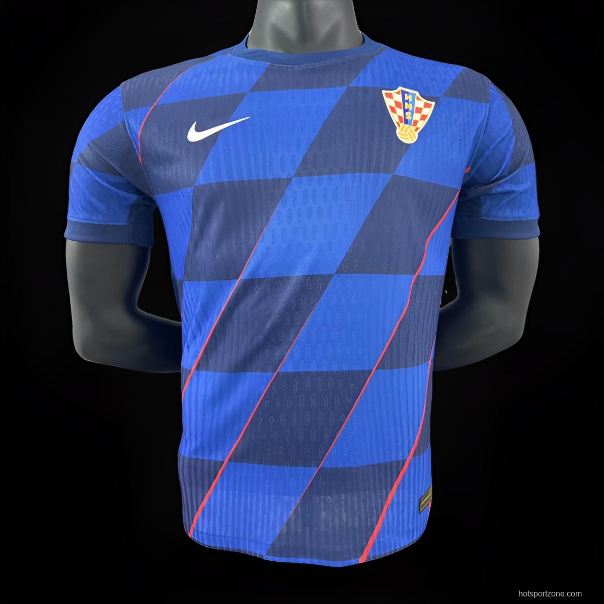 Player Version 2024 Croatia Away Blue Jersey