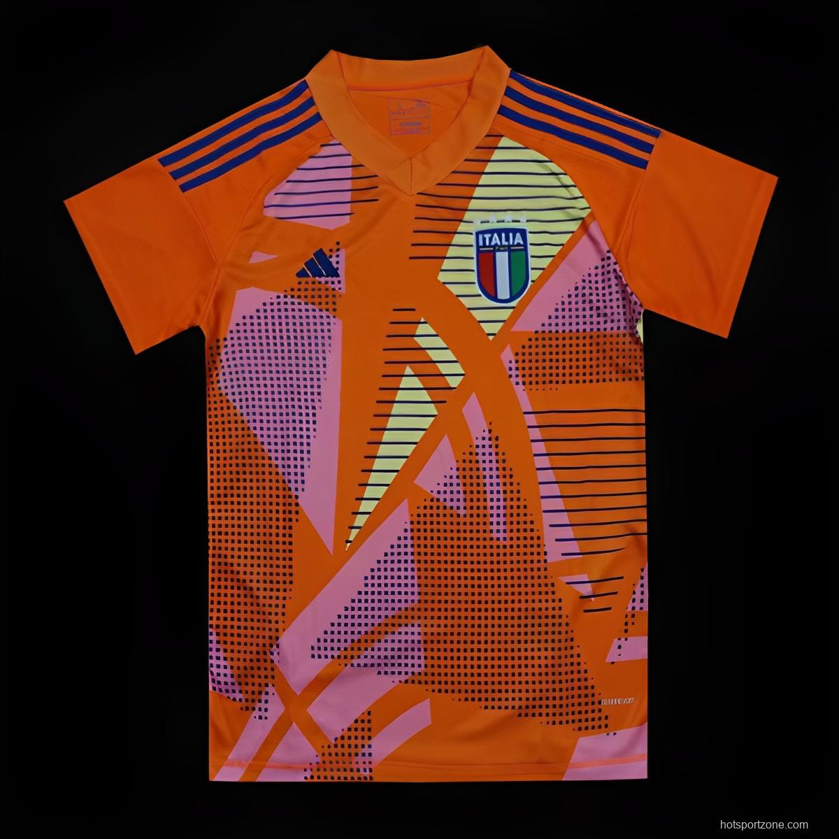 2024 Italy Orange Goalkeeper Jersey