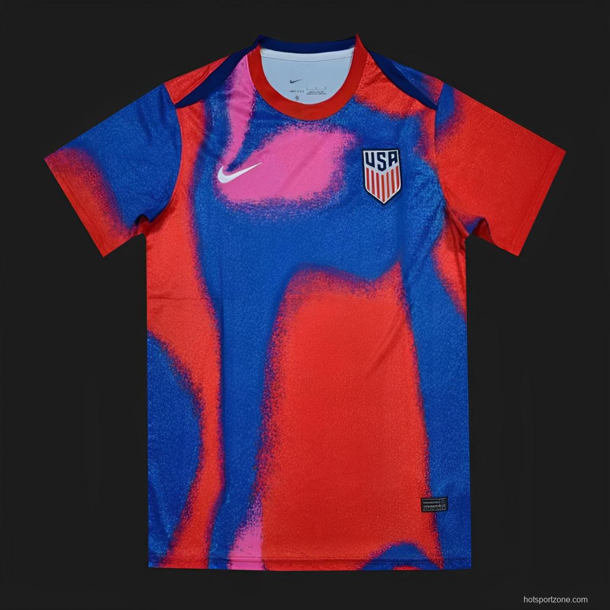 2024 USA Copa America Pre-Match Red/Blue Jersey