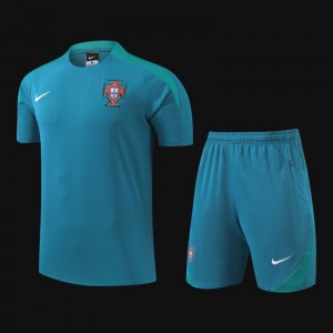 2024 Portugal Blue Short Sleeve Jersey+Shorts