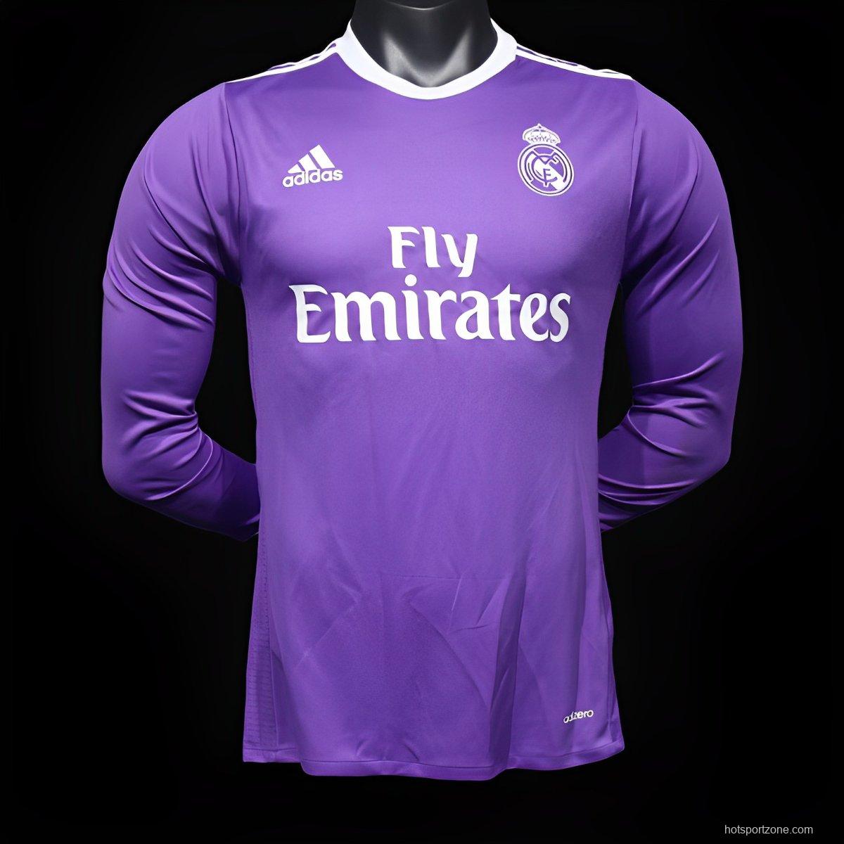 Player Version Retro 16/17 Real Madrid Away Long Sleeve Jersey