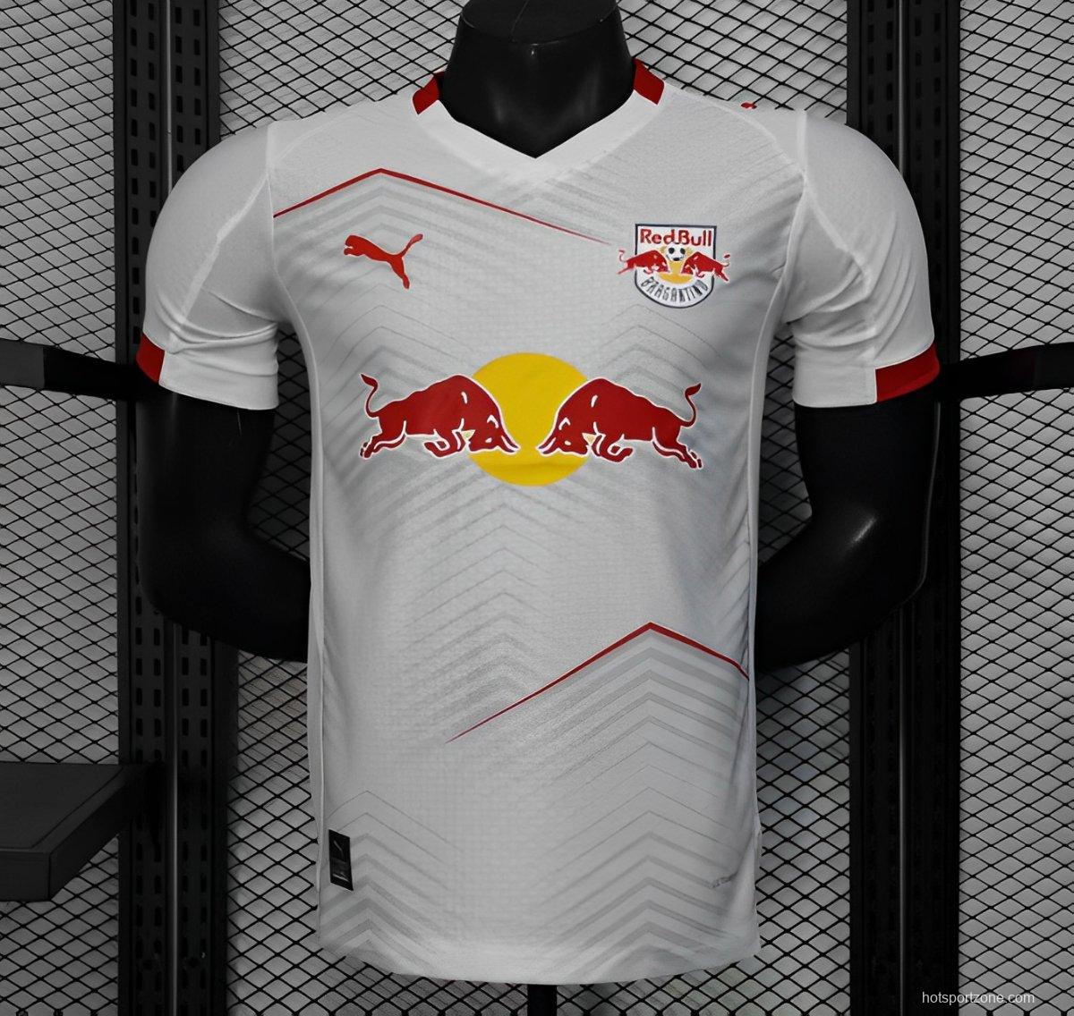 Player Version 25/26 RB Leipzig White with Chevron Pattern and Red Bull Logo Jersey