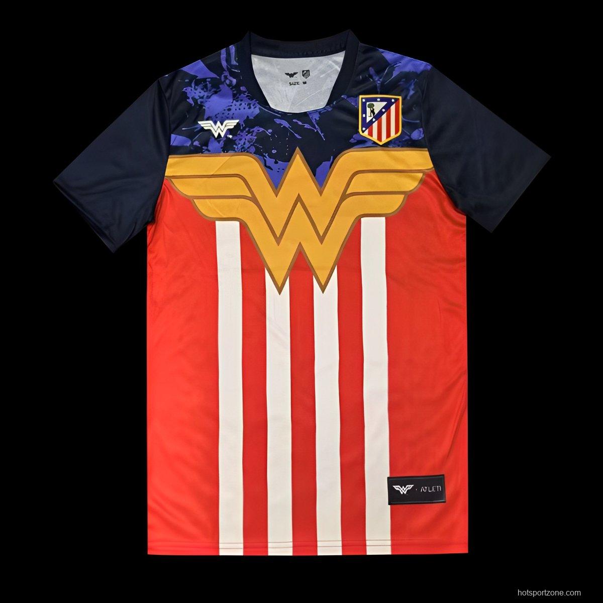 25/26 Atletico Madrid Red and White with Wonder Woman Theme Jersey