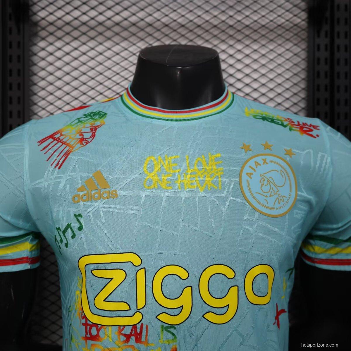 Player Version 25/26 Ajax Navy Skyblue with Bob Marley Tribute Jersey