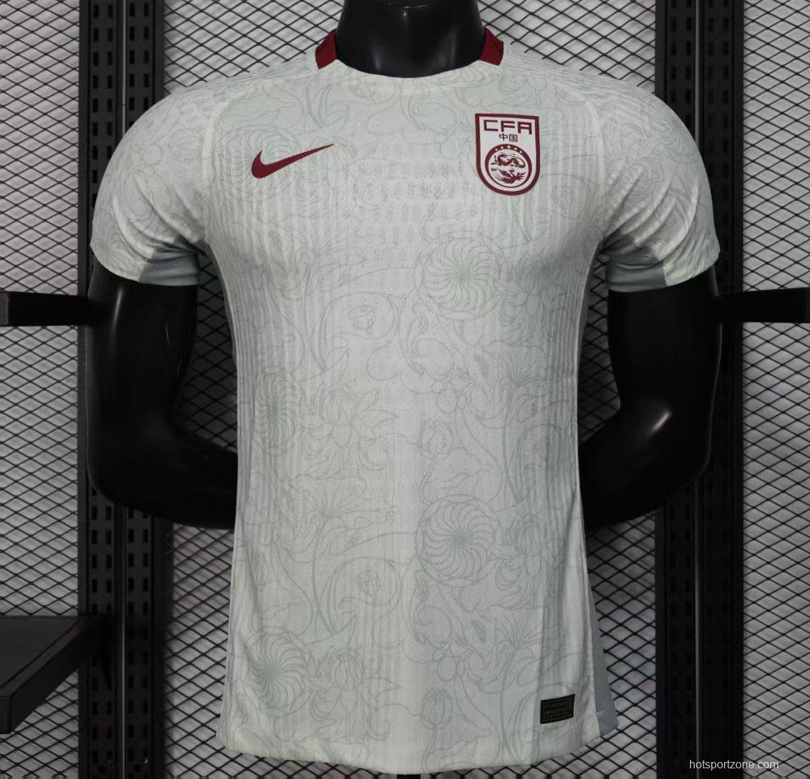 Player Version 2025 China Away WHITE  Jersey