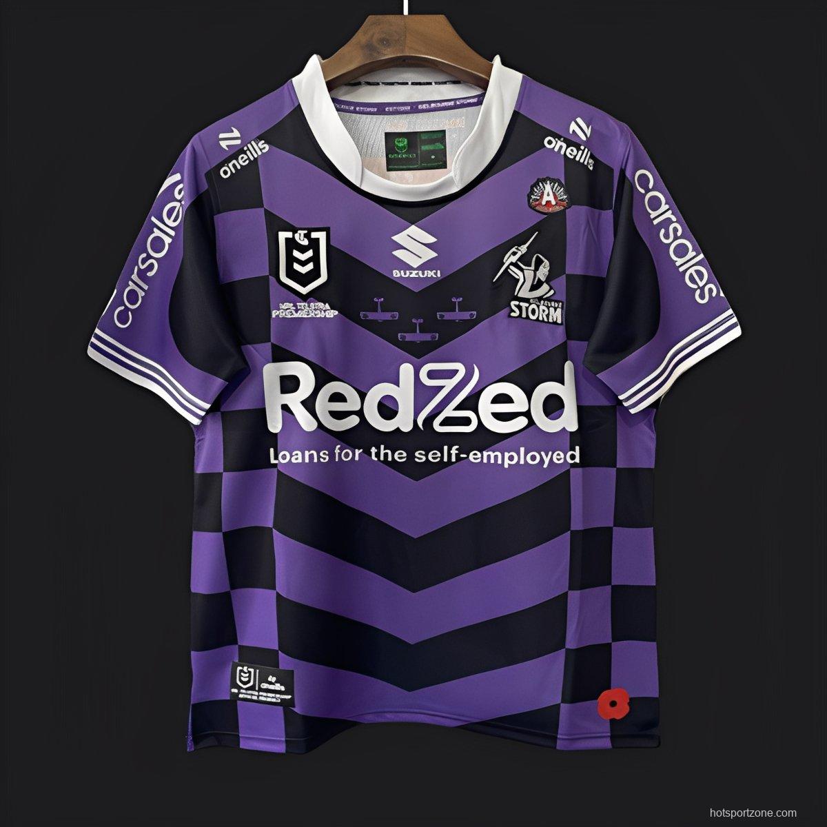 25/26 Melbourne Storm Purple with Black Checkered Chevrons Jersey