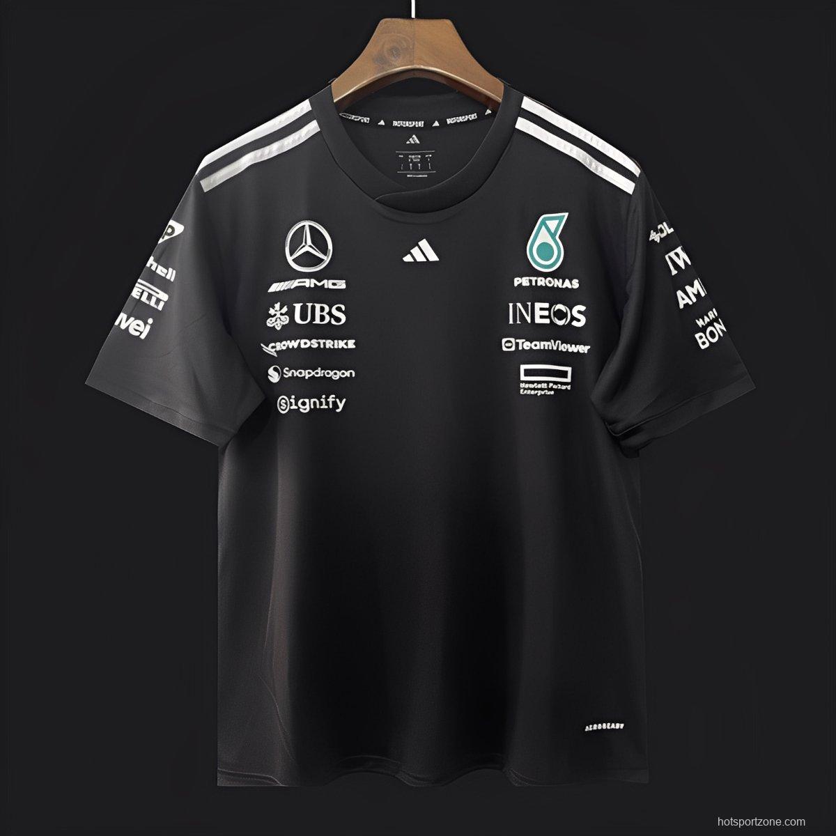 2025 F1 Mercedes-AMG Petronas Team Black Crew T-Shirt