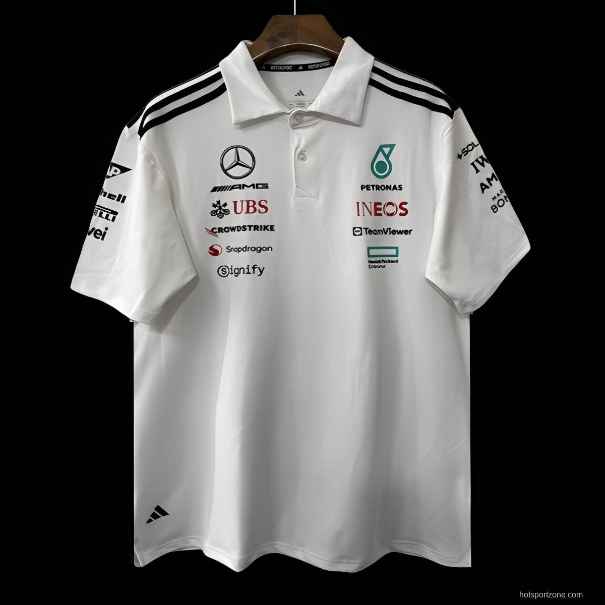 2026 F1 Mercedes-AMG Petronas F1 Team White Polo Shirt