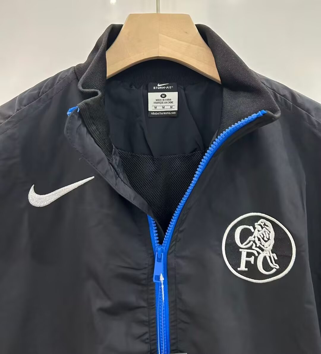 25/26 Chelsea Black Full Zipper Windbreaker