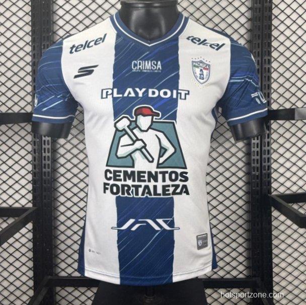 Player Version 25/26 CF Pachuca White & Blue Vertical Stripes Home Jersey