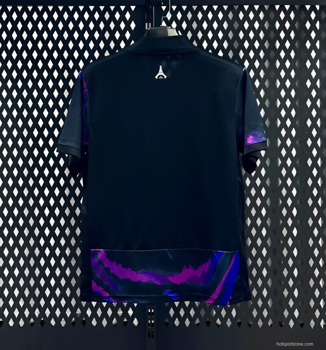 25/26 PSG Paris Saint-Germain Black Pink Blue Special Edition Soccer Jersey