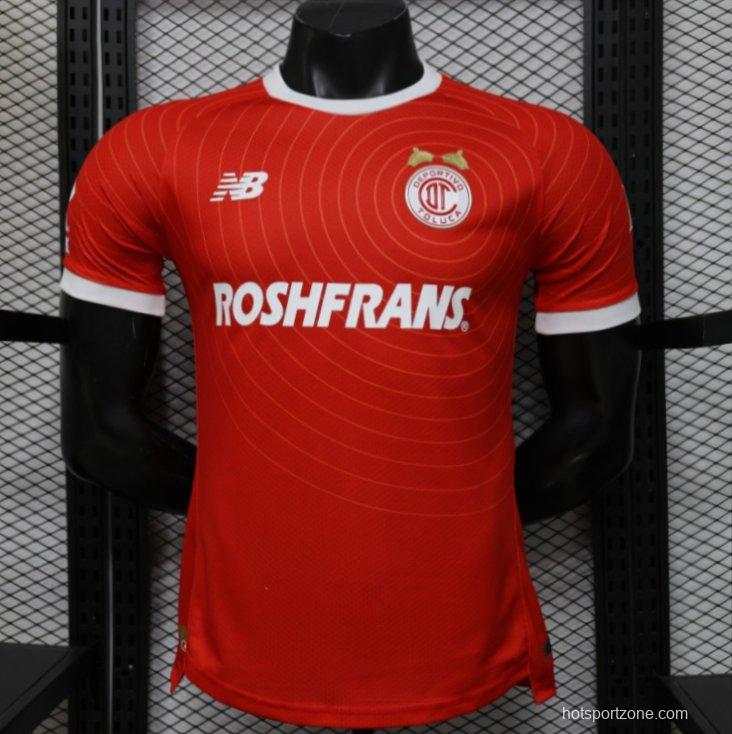 Player Version 26/27 Deportivo Toluca FC Red with Circular Stripe Pattern Home Jersey