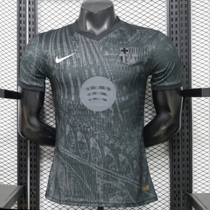 Player Version 26/27 FC Barcelona Dark Olive Green with Grunge Graffiti Third Jersey