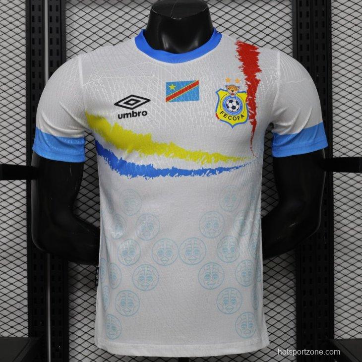 Player Version 26/27  DR Congo  White & Sky Blue  Special Edition Away Jersey