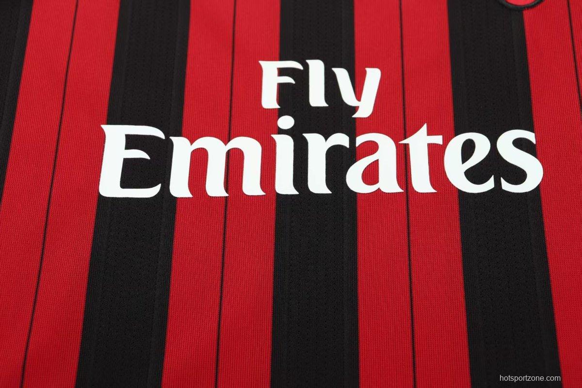 Retro 13/14 Kids  AC Milan Home Long Sleeve Jersey