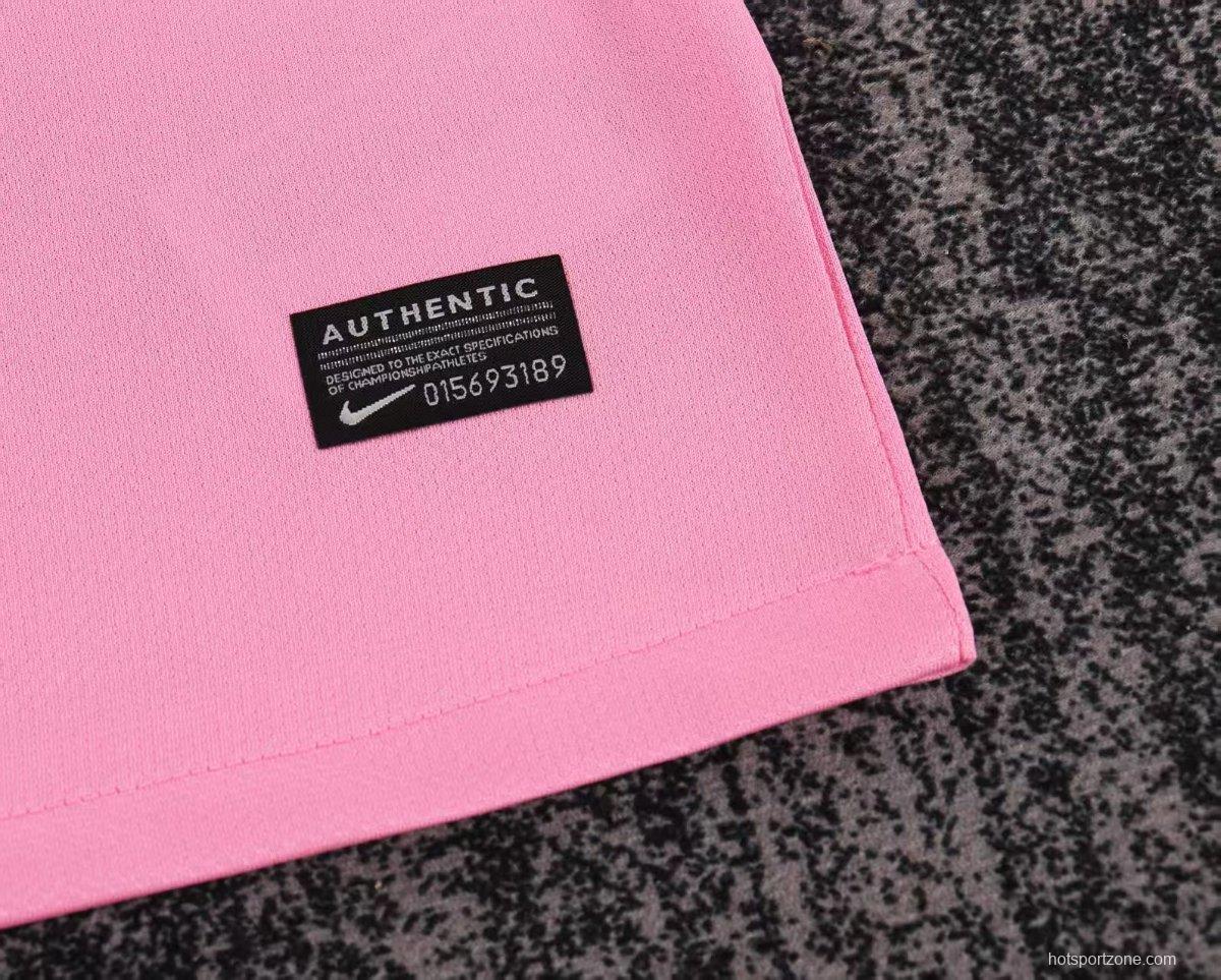 Retro 12/13 Kids Santos Away Pink Long Sleeve Jersey