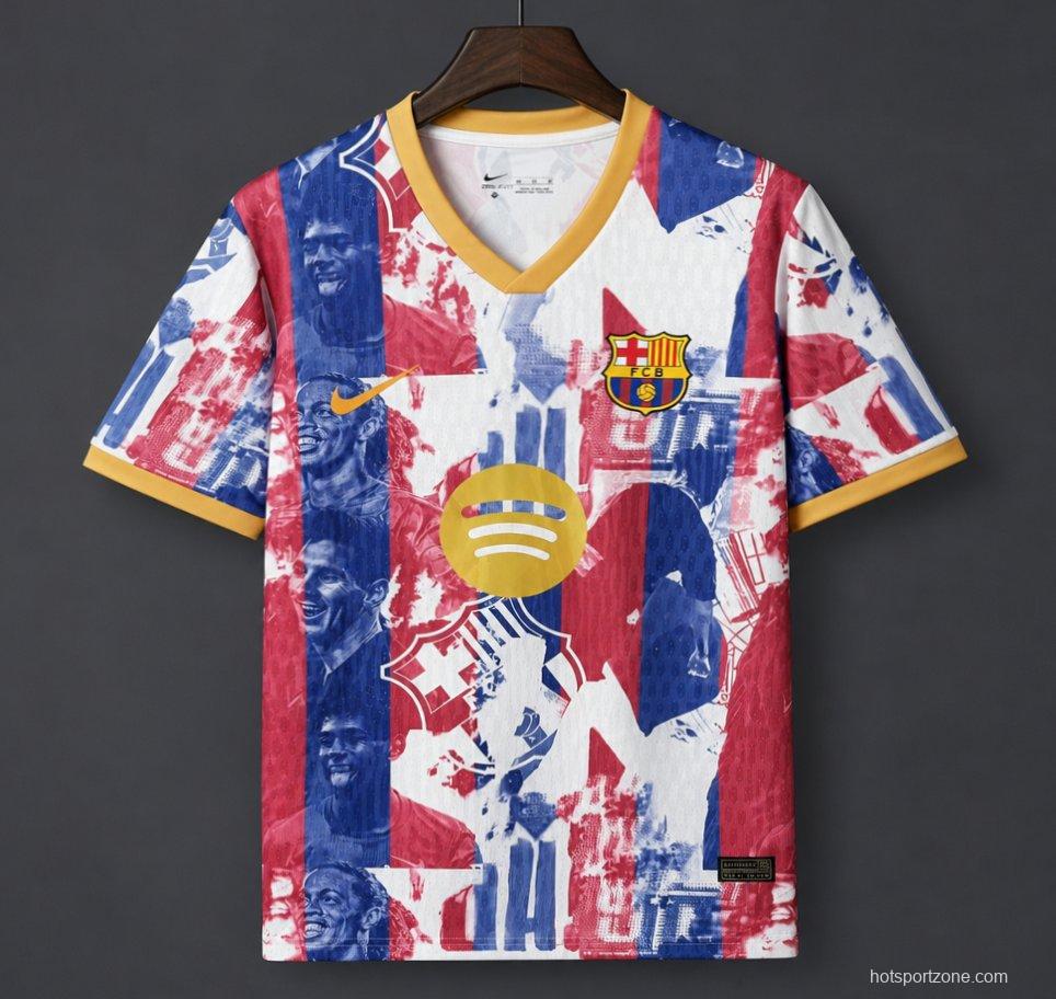 26/27 Barcelona Special "Legends" Graphic White/Blue/Red Commemorative Jersey