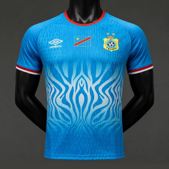 Player Version 2026 DR Congo Home Sky Blue Flame Jersey
