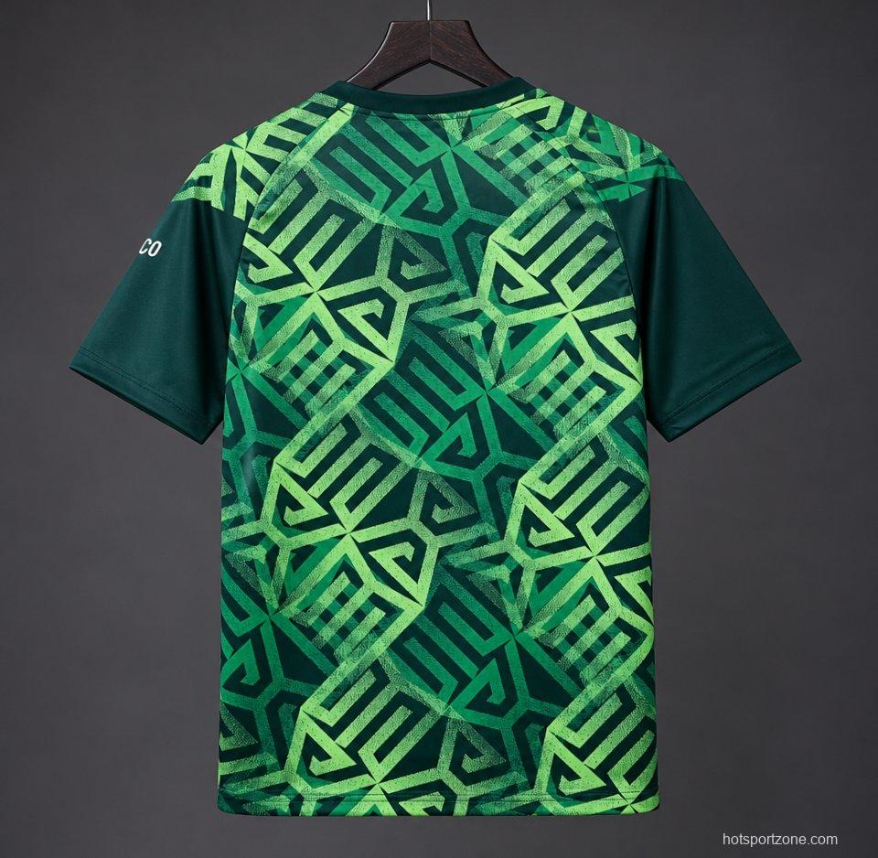 2026 Mexico Special Edition Green Geometric Pattern Football Jersey