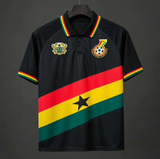 2026 Ghana Heritage Collection Black Polo Jersey.