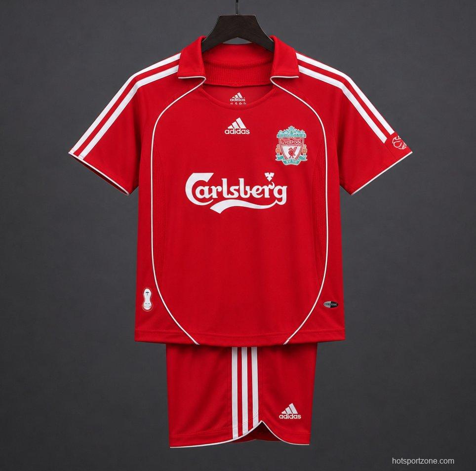 Retro Kids 06/08 Liverpool Red Home Jersey