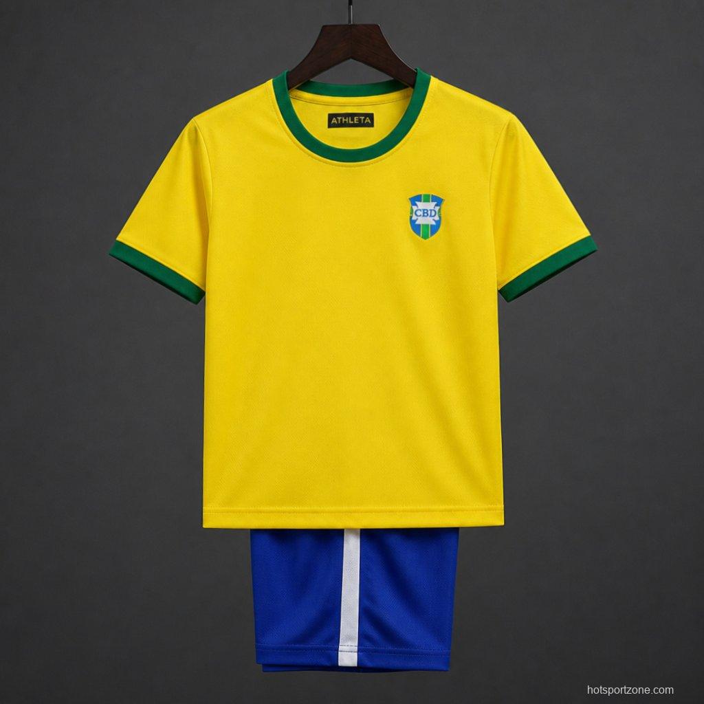 Retro 1970 Kids Brazil Yellow Jersey