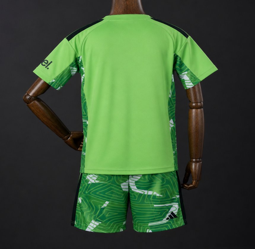 26/27 Kids Arsenal Goalkeeper Neon Green/Dark Green Jersey