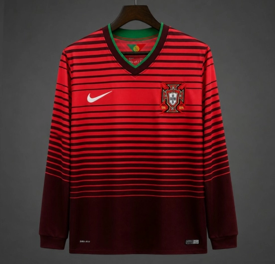 Retro 2014 Portugal Home Long Sleeve Jersey