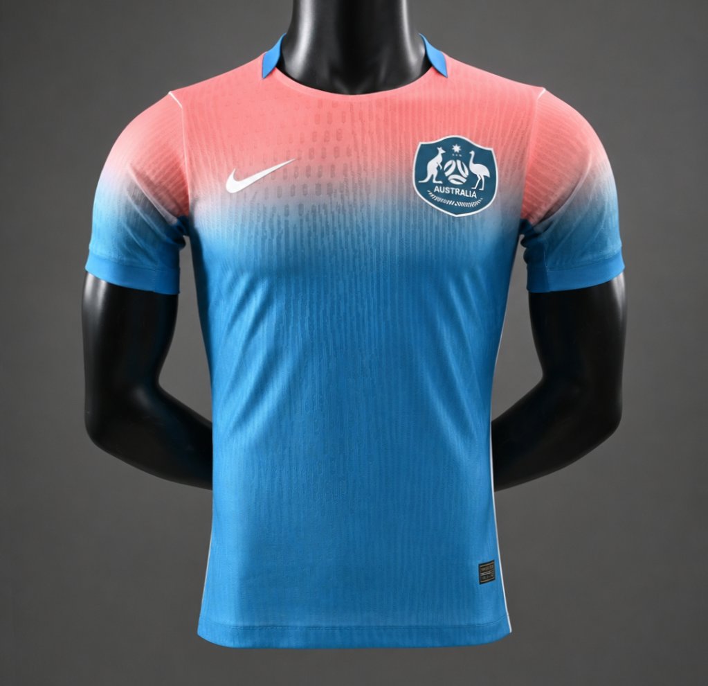 Player Version 2026 Australia Blue with Pink-to-Blue Gradient Away Jersey
