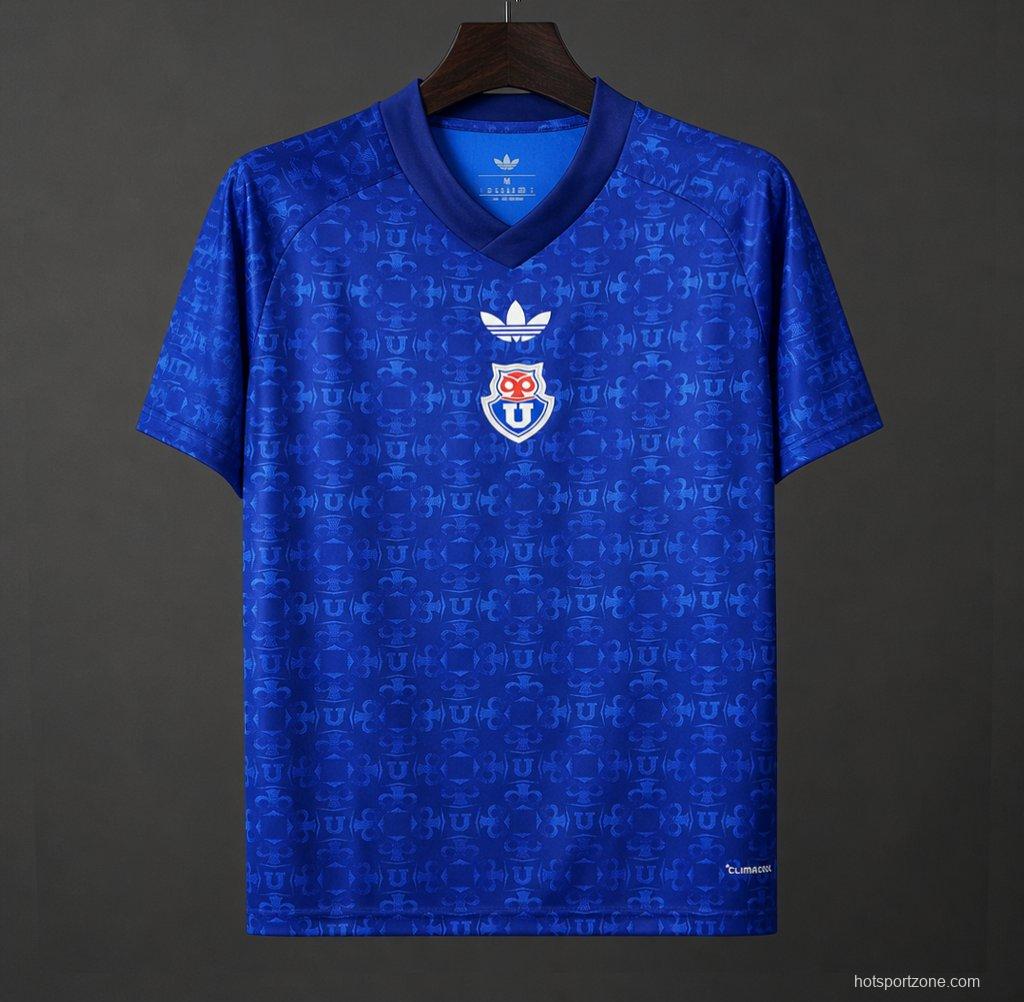 26/27 Club Universidad de Chile Blue with Monogram Pattern Home Jersey