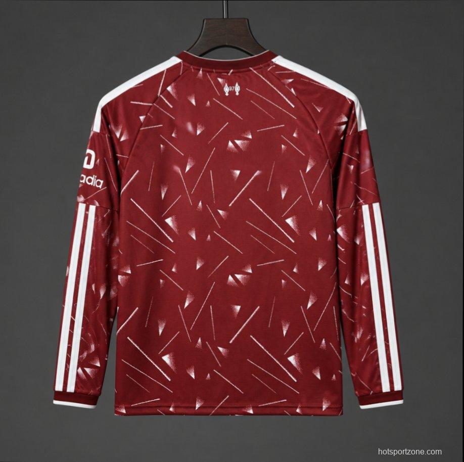 26/27 Liverpool Red with Triangle Pattern Long Sleeve Home Jersey